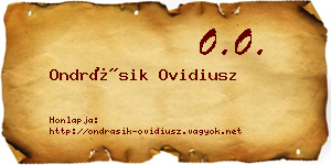 Ondrásik Ovidiusz névjegykártya